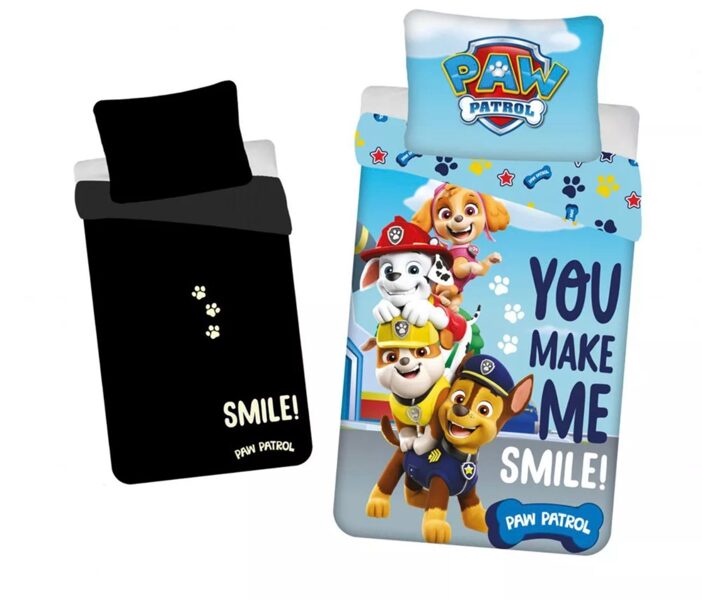 Paw patrol light in the dark gultas veļas komplekts