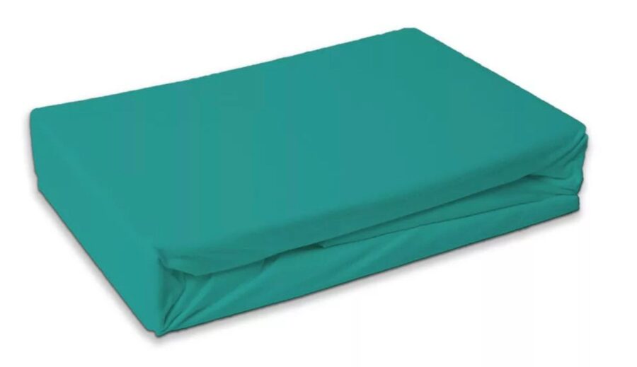 Turquoise frotē palags ar gumiju 90*200